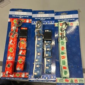 Two sets collar and leash sets one leash only